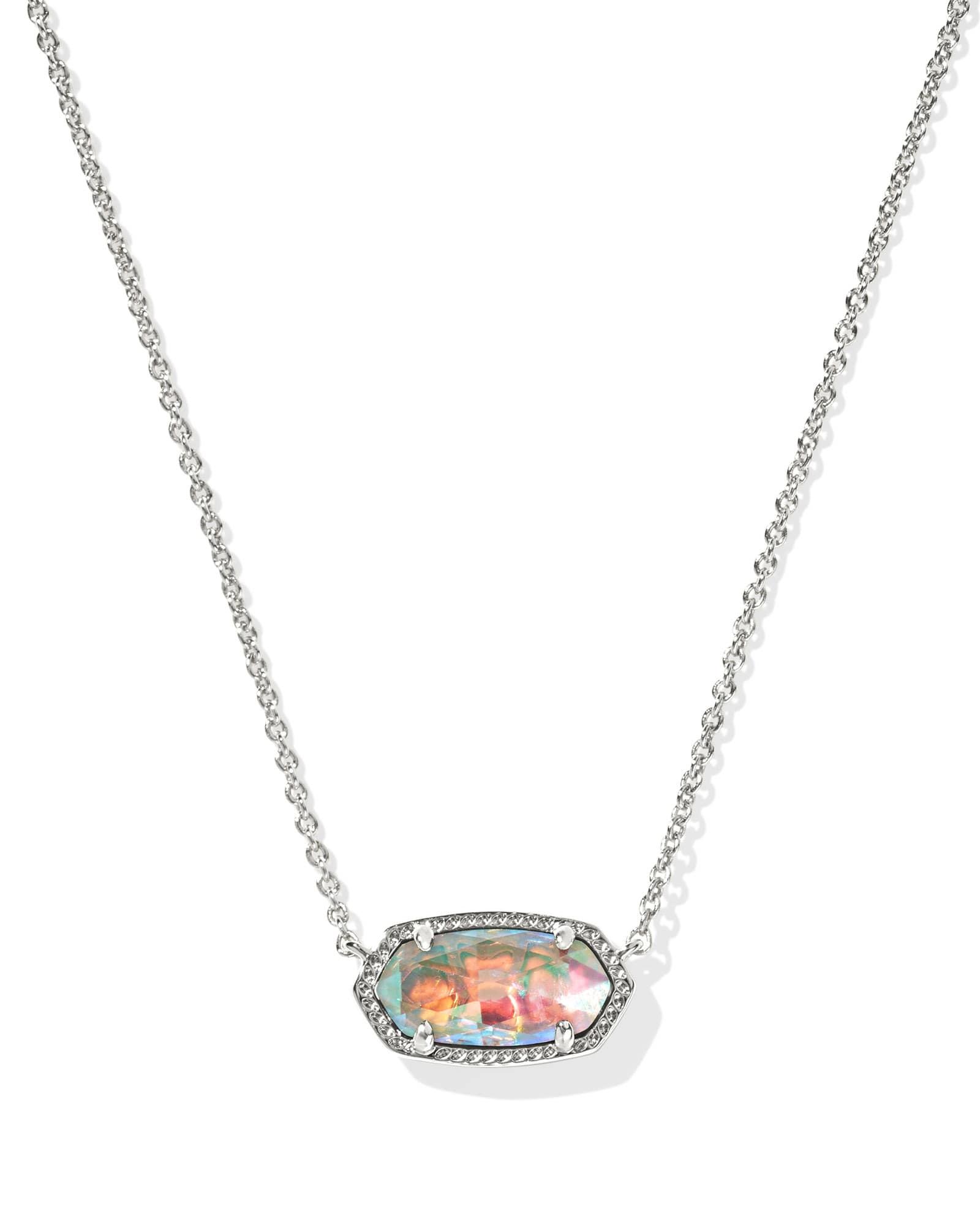 Elisa Silver Pendant Necklace in Dichroic Glass Product Image