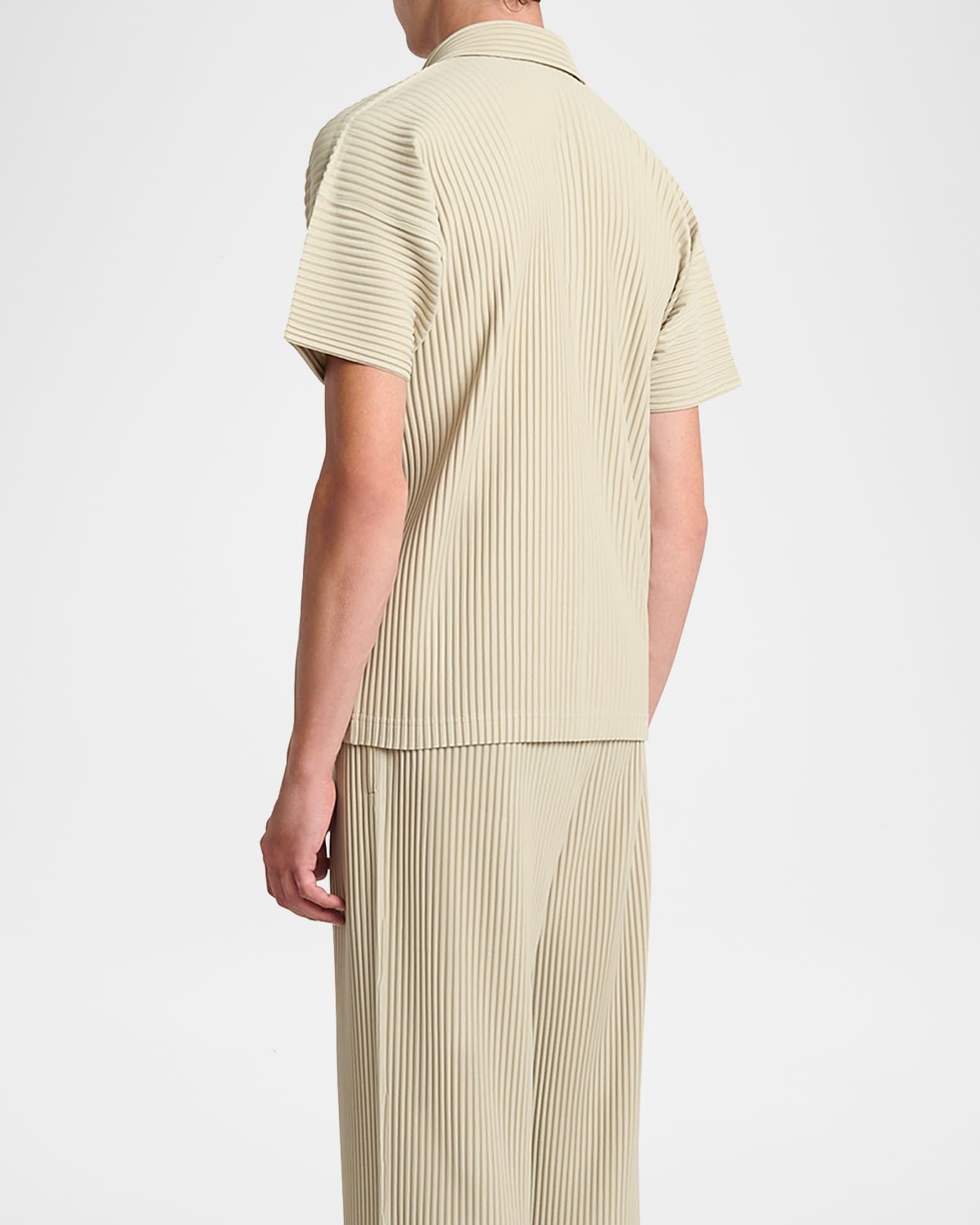 Men's Pleated Polo Shirt Product Image