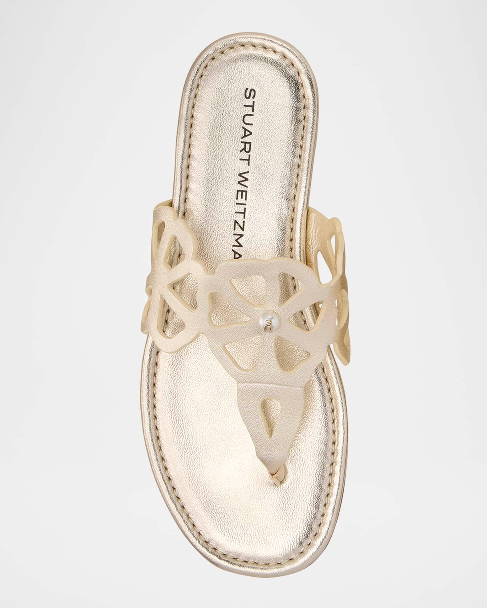 Jasmine Metallic Cutout Thong Sandals Product Image