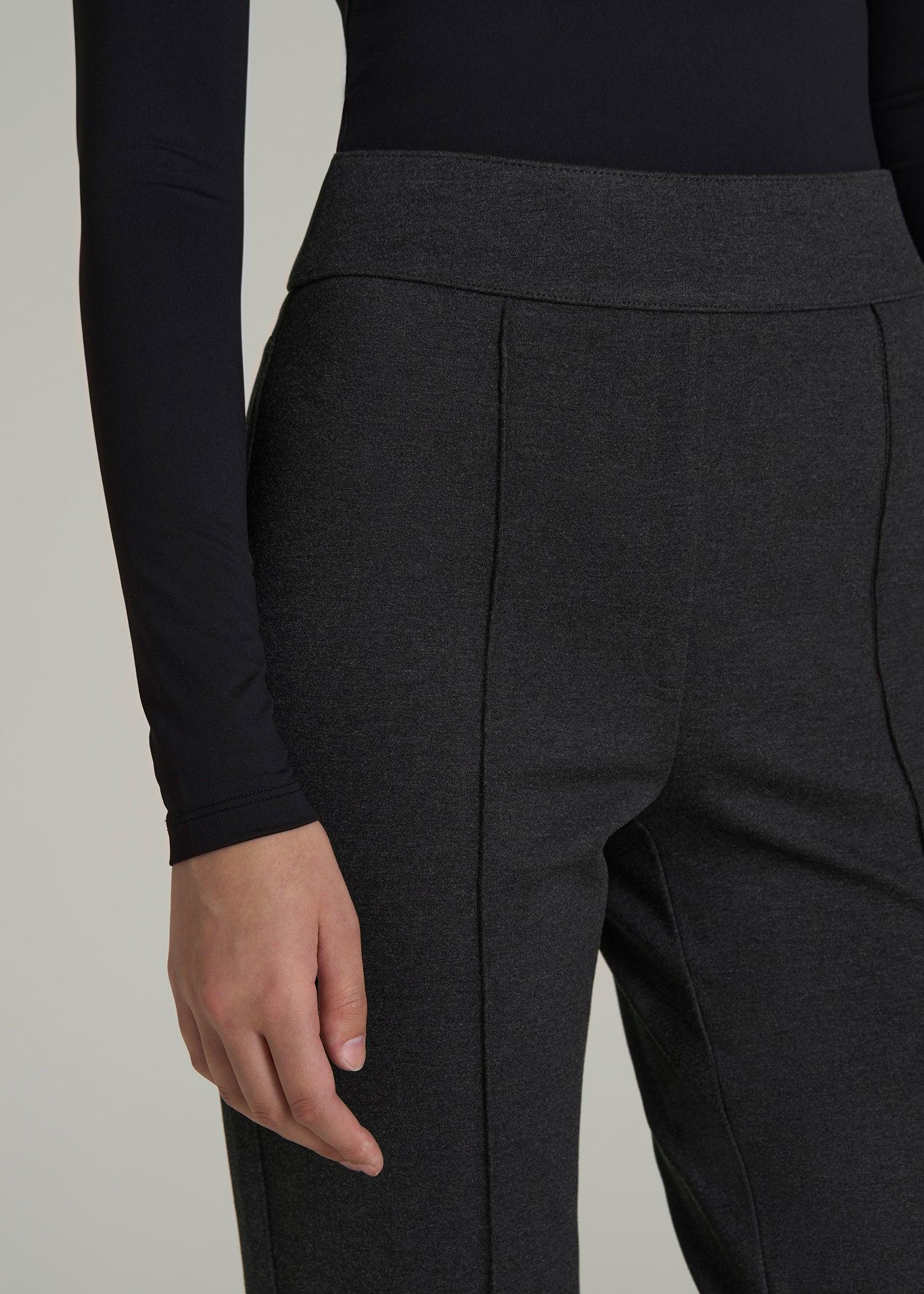 Soft Flex Ponte Pull On Flare Pants for Tall Women in Dark Charcoal Heather Female Product Image