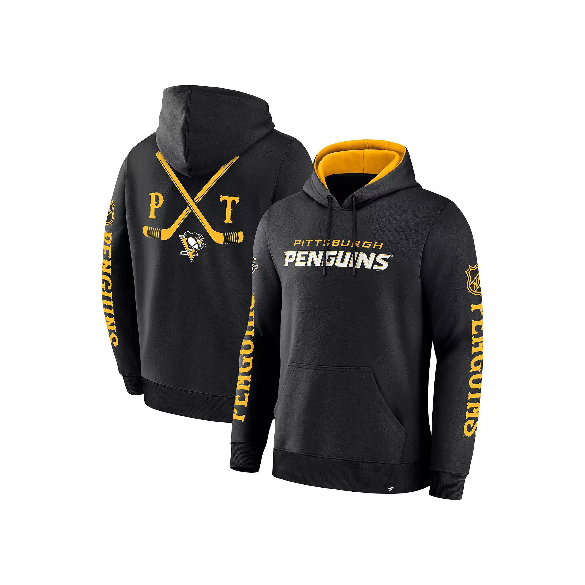 Men's Fanatics Black Pittsburgh Penguins Big City Legacy Fleece Pullover Hoodie,  Product Image