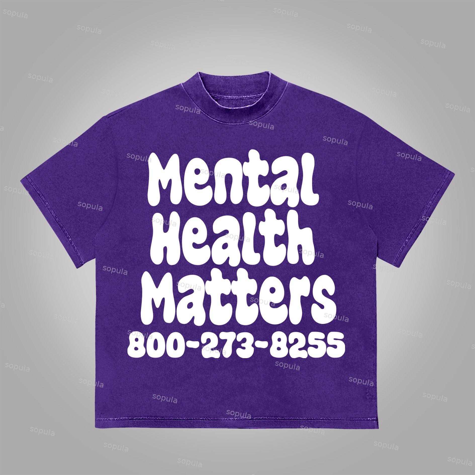 Sopula Vintage Mental Health Matters Graphic Print Cotton T-Shirt Product Image