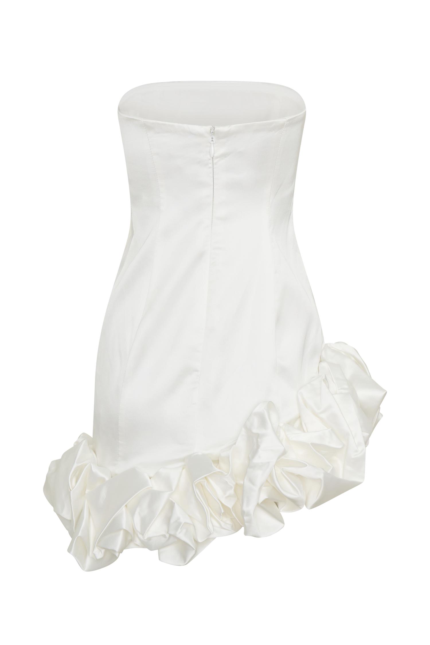 Alba Bubble Mini Dress - White Product Image