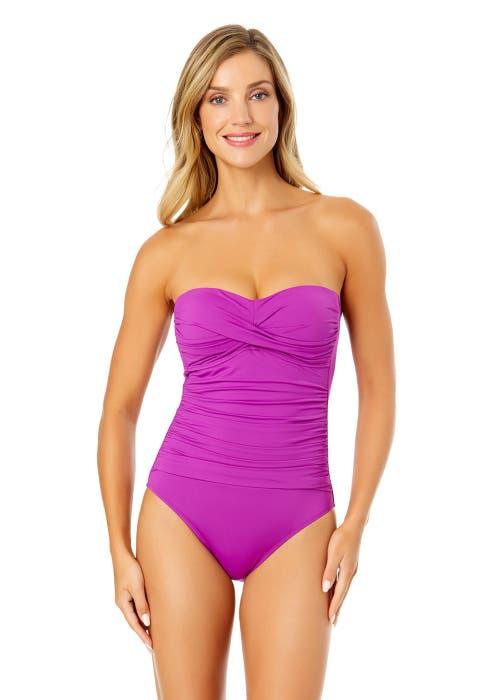Anne Cole Women's Twist Front Shirred One Piece Swimsuit Product Image