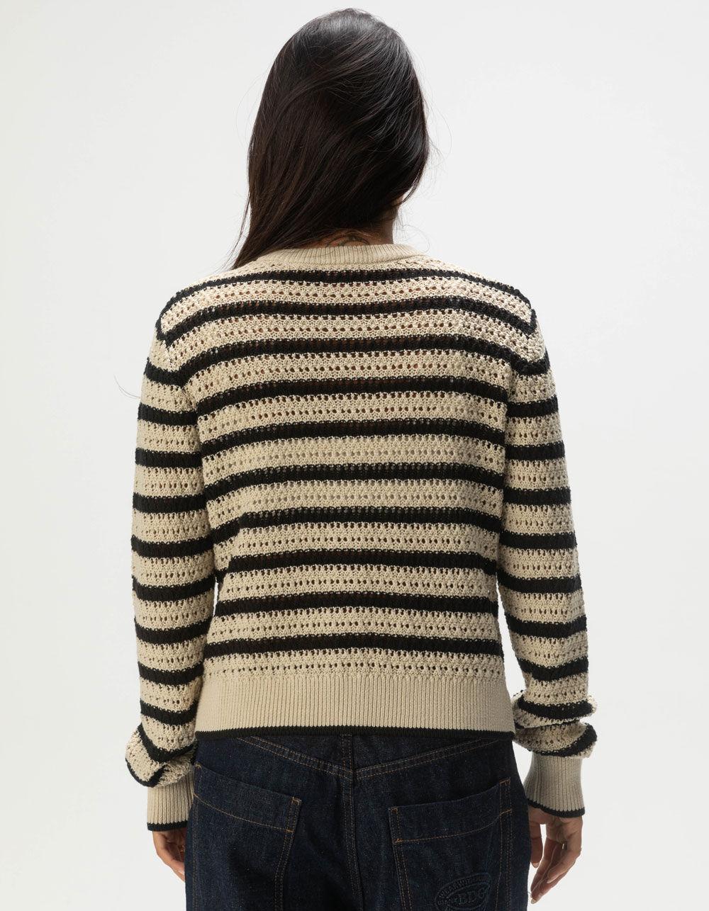 JJXX Addy Striped Womens Sweater Cardigan - CREAM/BLACK Product Image