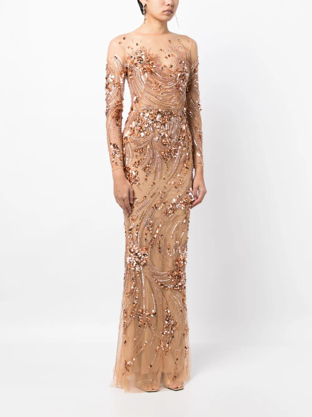 sequin-embellished maxi gown dress Product Image