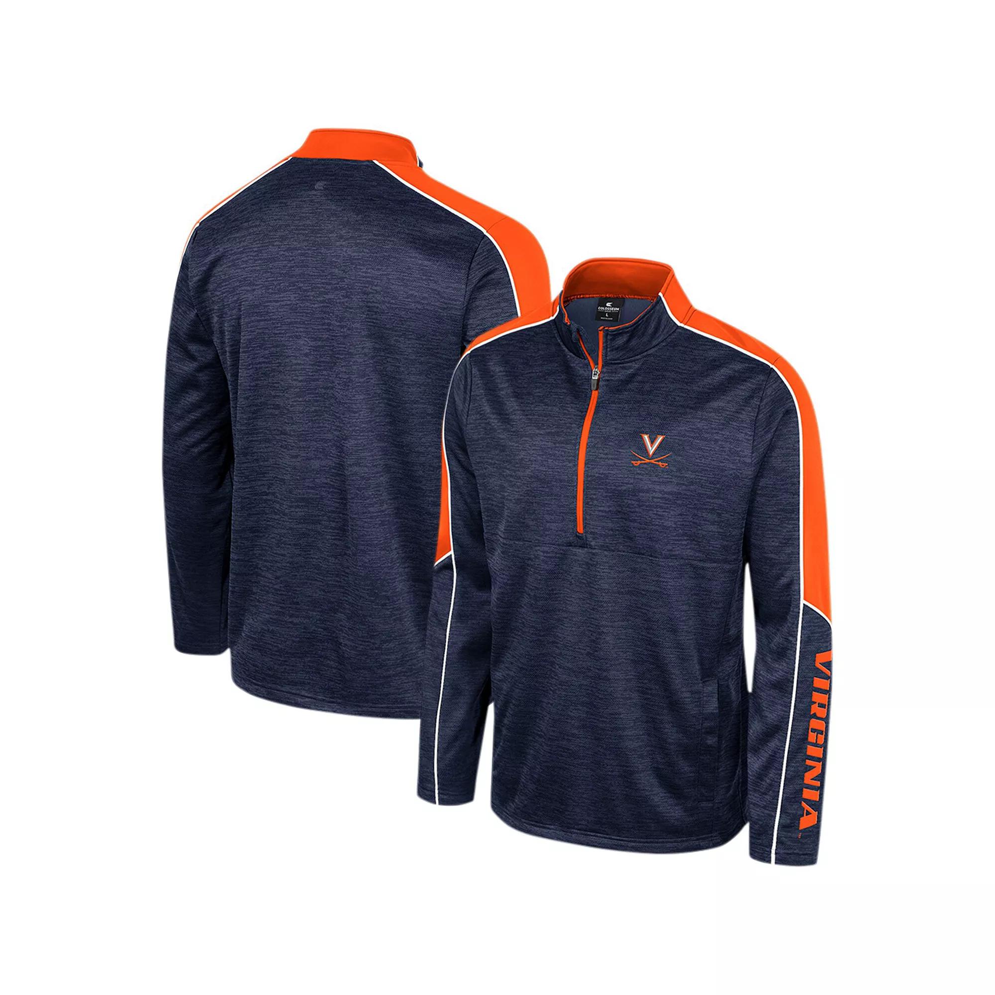 Men's Colosseum Navy Virginia Cavaliers Marled Half-Zip Jacket,  Product Image