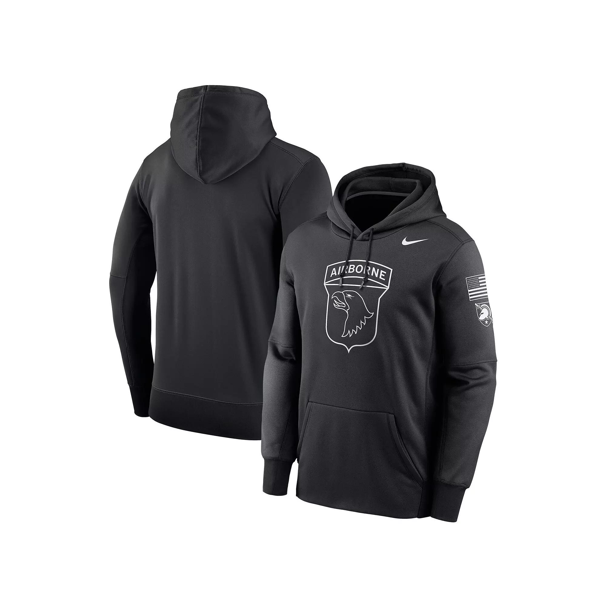 Men's Nike Black Army Black Knights 2024 Rivalry Collection Airborne Eagle Therma Fleece Pullover Hoodie, Size: Small, Nc2 Black Product Image