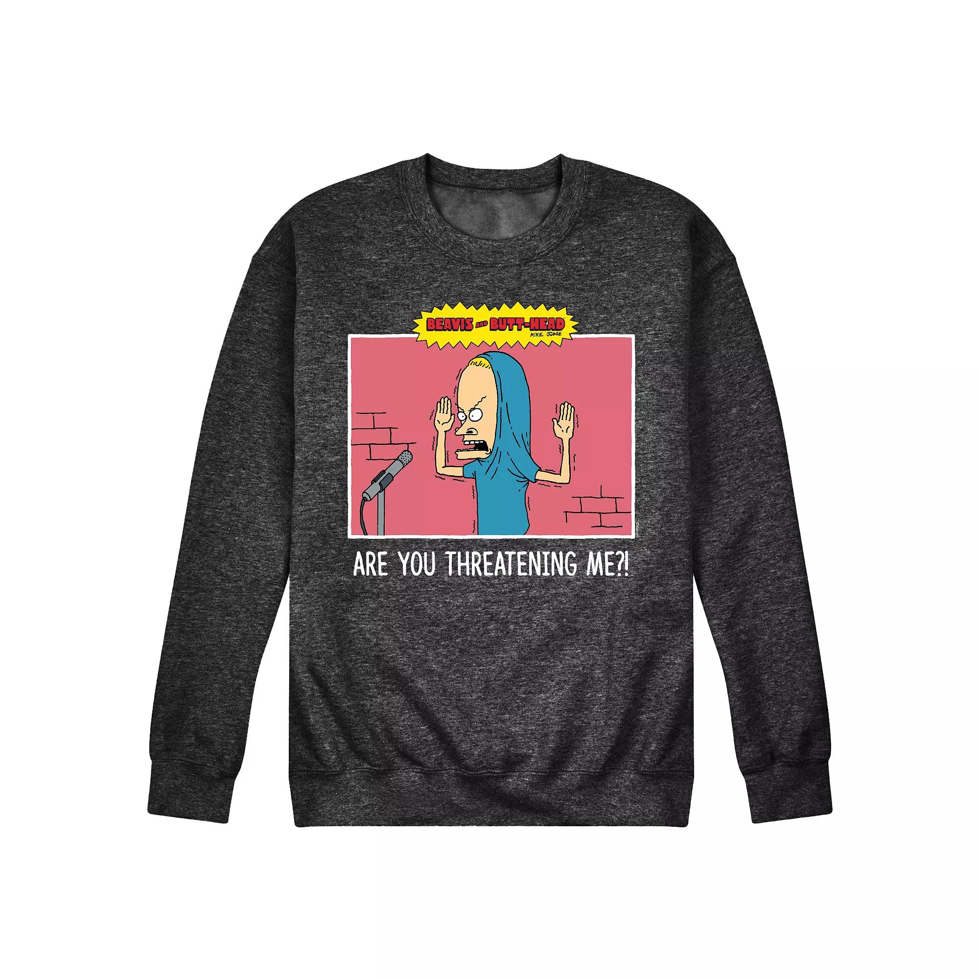 Men's Beavis And Butthead Threatening Me Sweatshirt,  Product Image