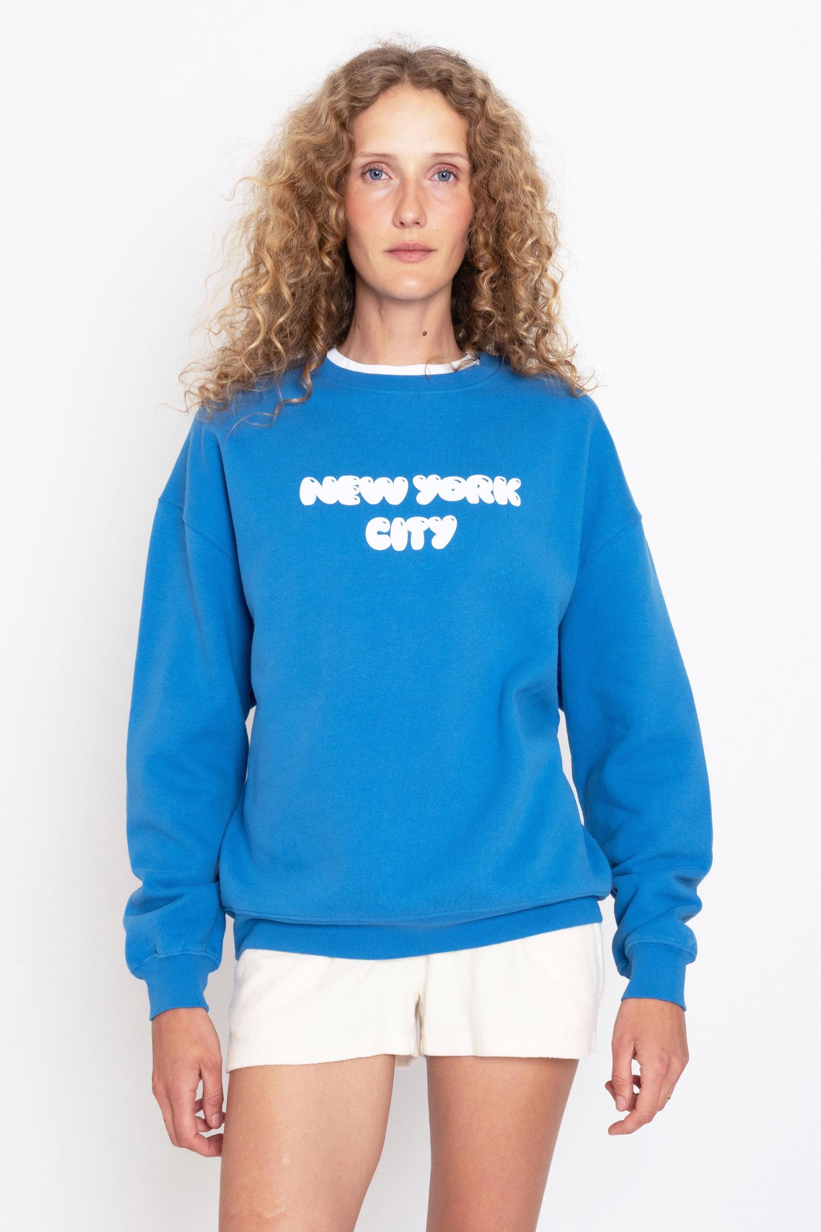 The Oversized New York City Sweatshirt - Royal Blue Female Product Image