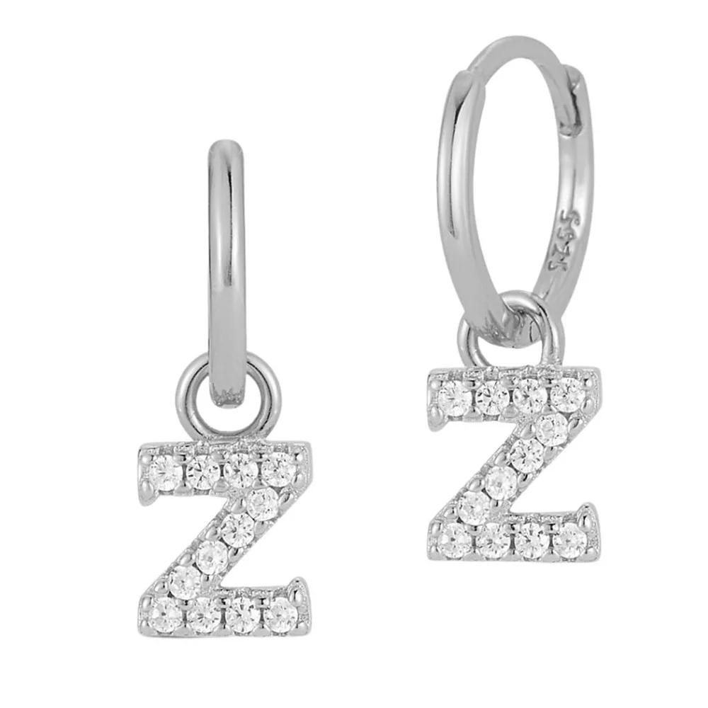 Sunkissed Sterling Cubic Zirconia Initial Drop Earrings, Women's, Silver Tone Y Product Image