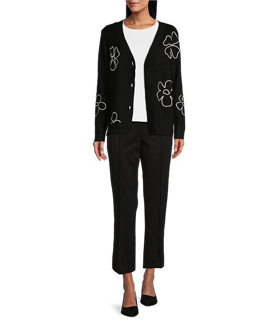 Investments Signature Ponte Short Sleeve Crew Neck Darted Hem Top Product Image