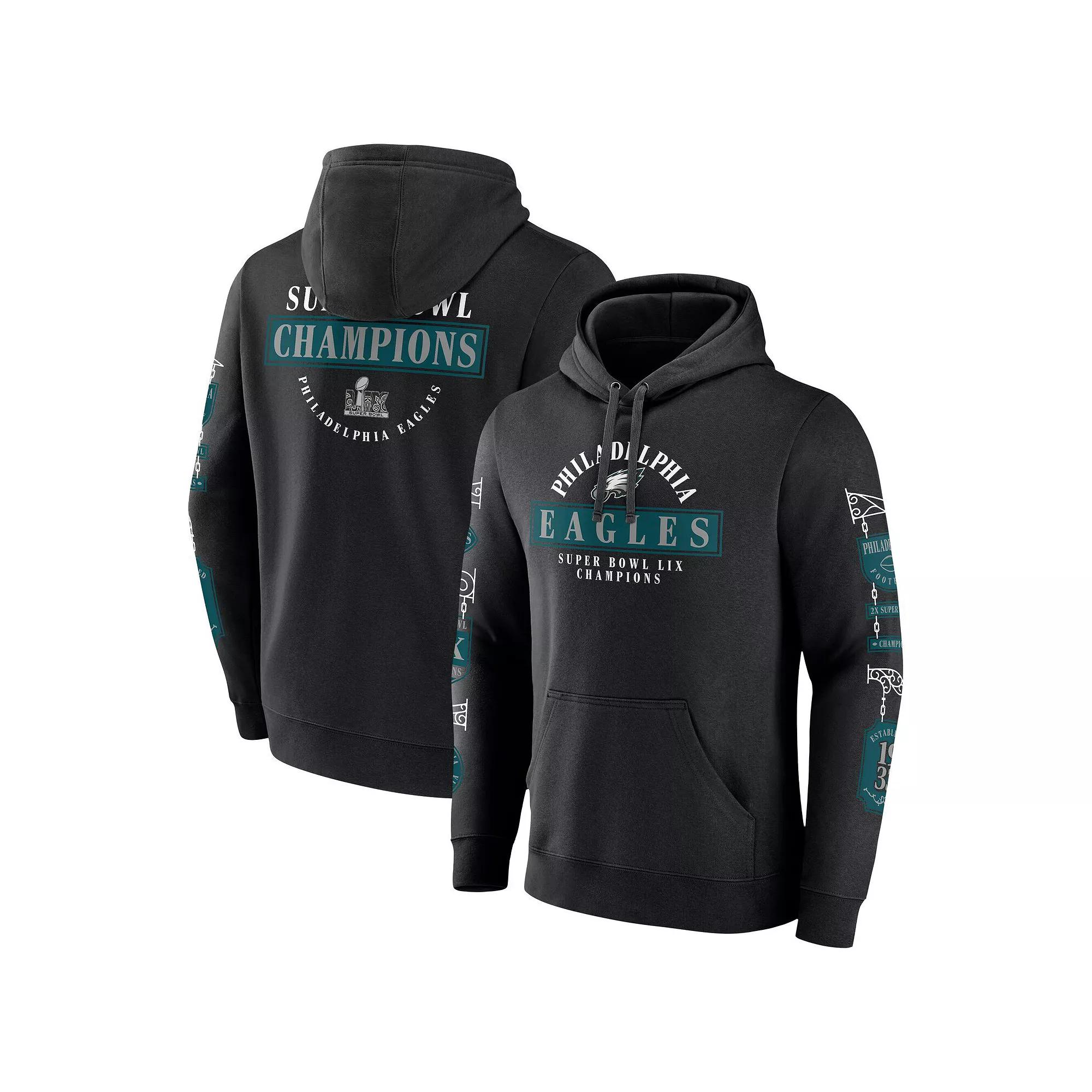 Men's Fanatics Black Philadelphia Eagles Super Bowl LIX Champions Big & Tall Pullover Hoodie, Size: 6XB Product Image