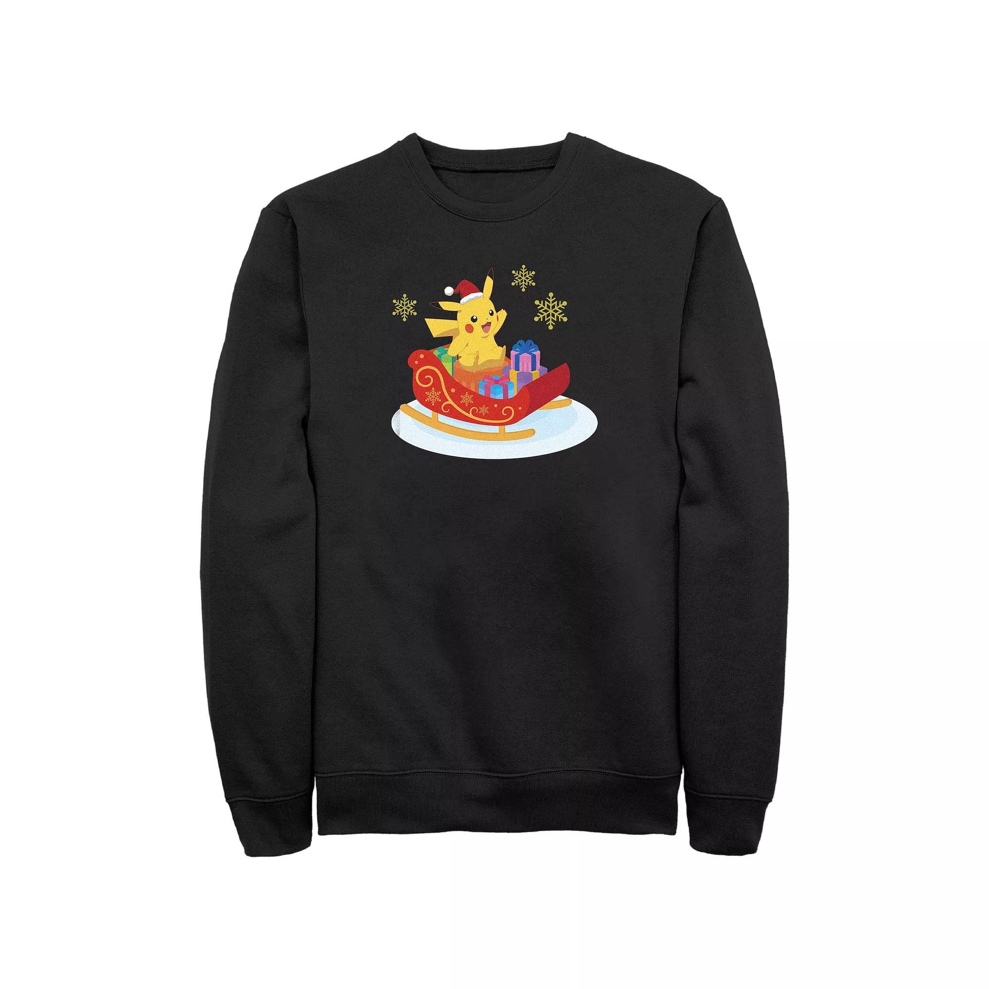 Big & Tall Pokemon Pikachu Christmas Ride Graphic Tee, Men's,  Product Image
