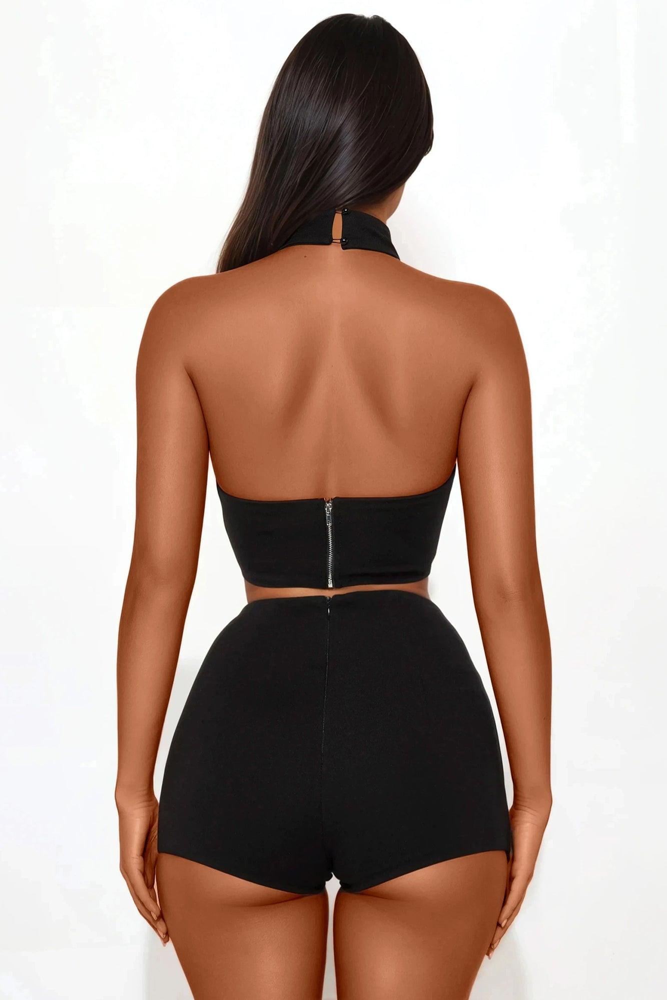 Baddie Grommet Micro Short Set  - Black Product Image