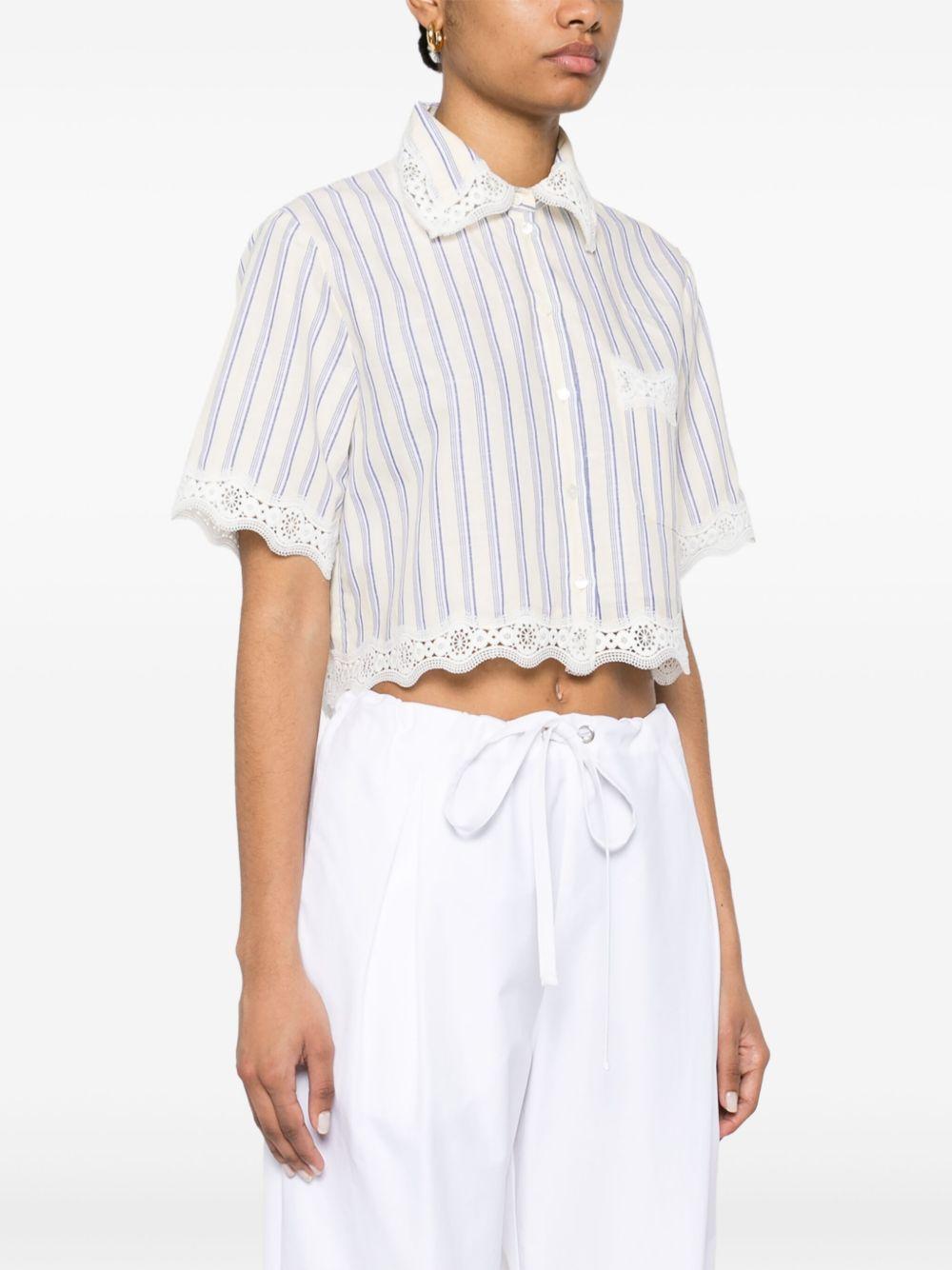striped cropped shirt Product Image