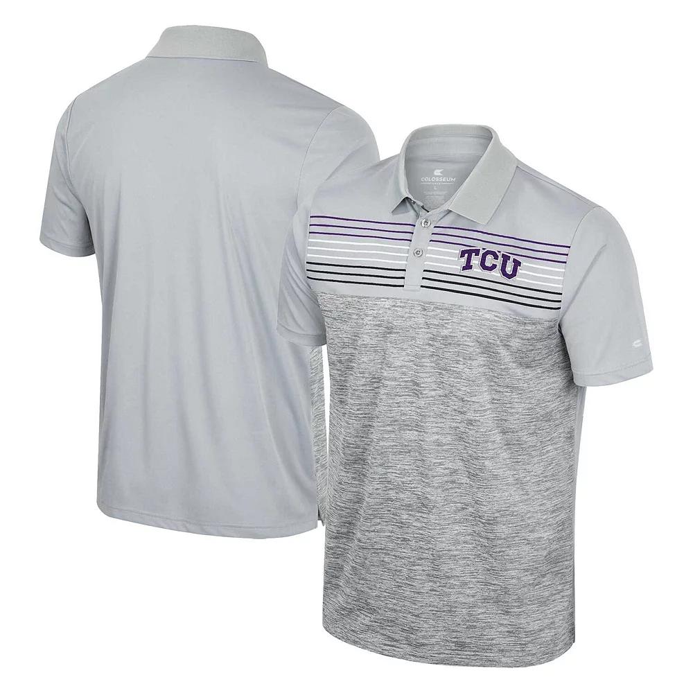 Men's Colosseum Gray TCU Horned Frogs Cybernetic Polo, Size: 2XL, Grey Product Image
