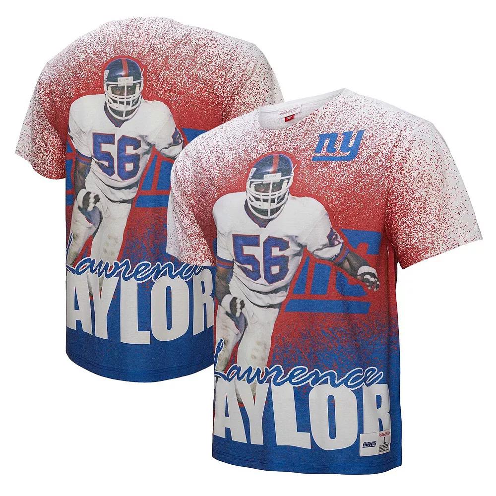 Men's Mitchell & Ness Lawrence Taylor Gray New York Giants Burst Retired Player T-Shirt,  Product Image