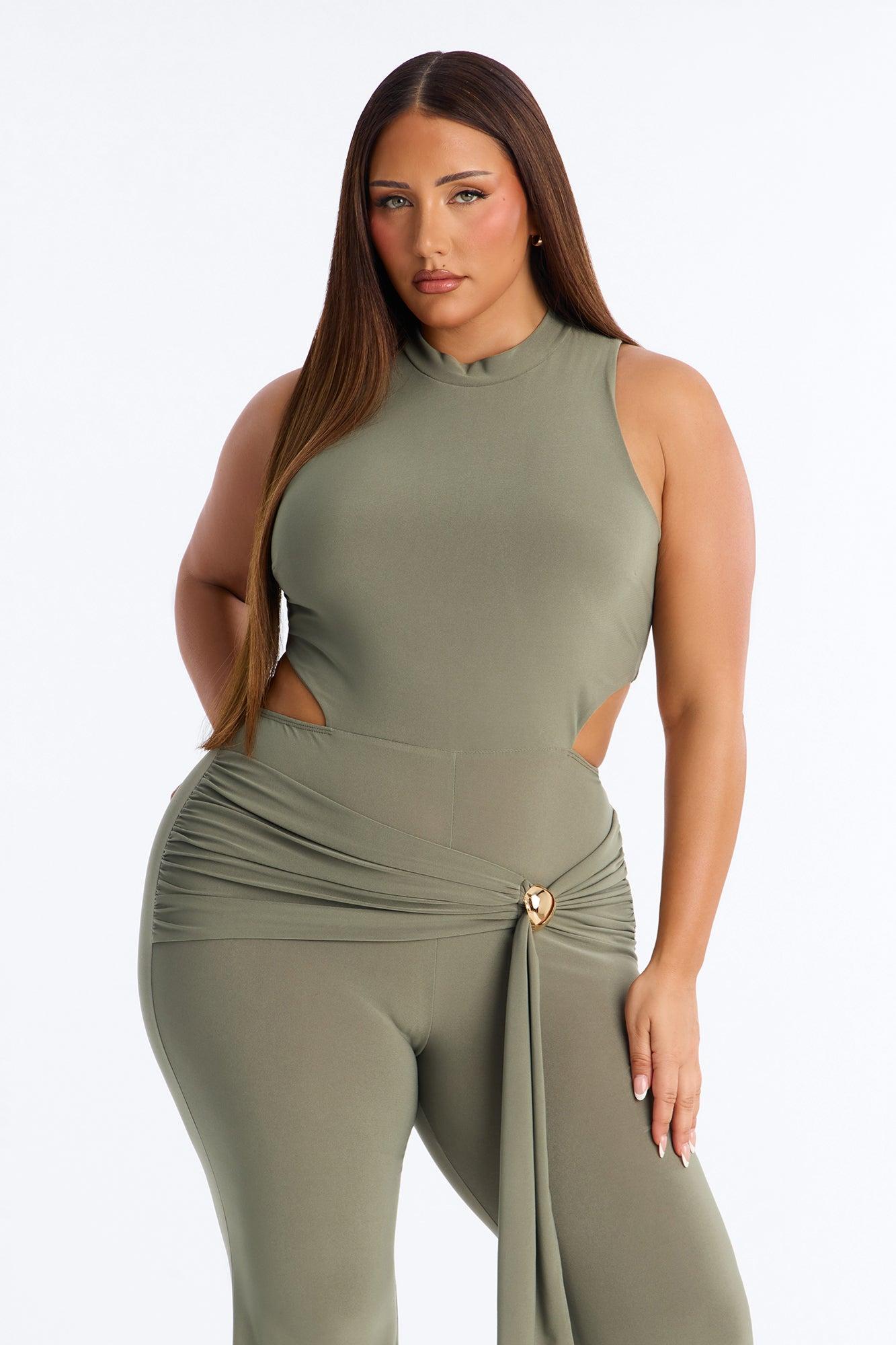 Afterhours Aura Cutout Jumpsuit - Olive Female Product Image