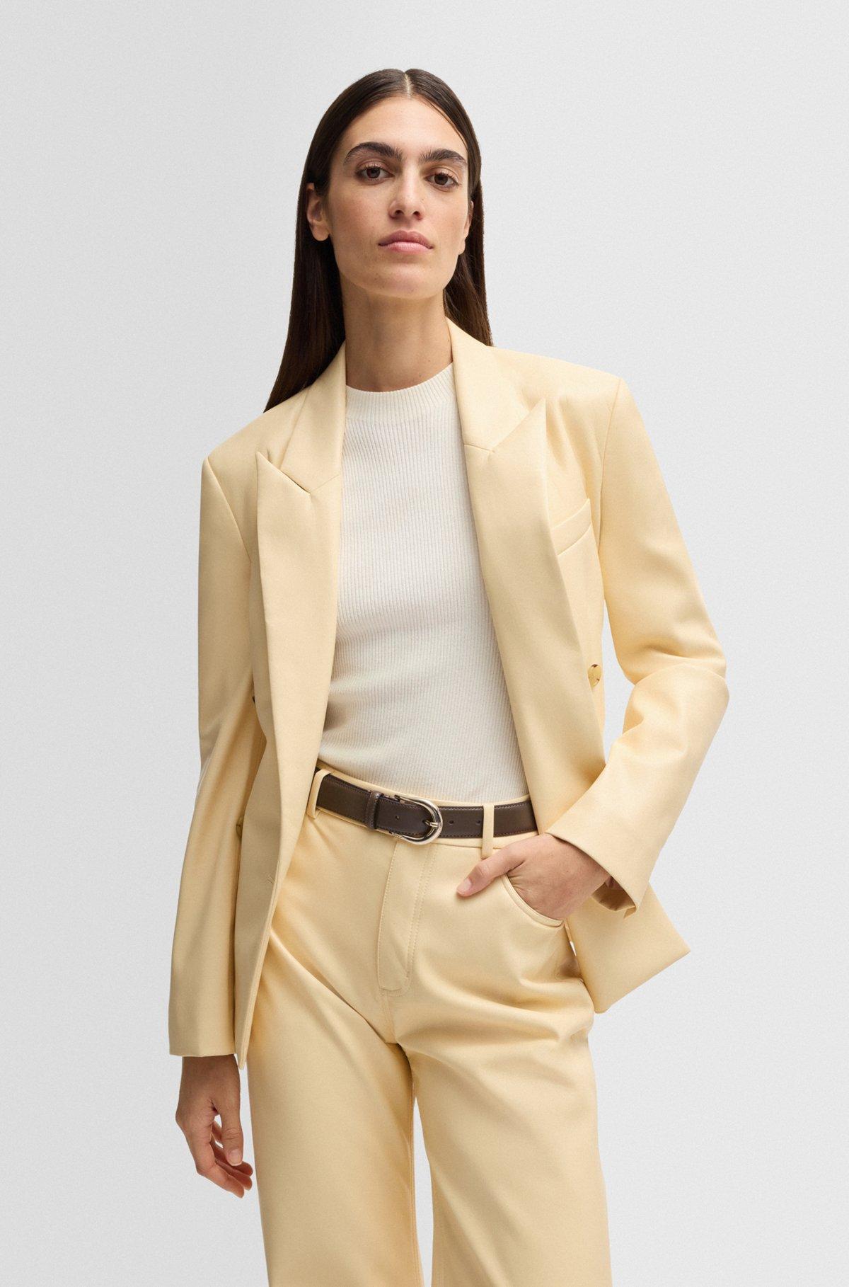 BOSS - Italian-leather belt with logo buckle - Light Brown Product Image