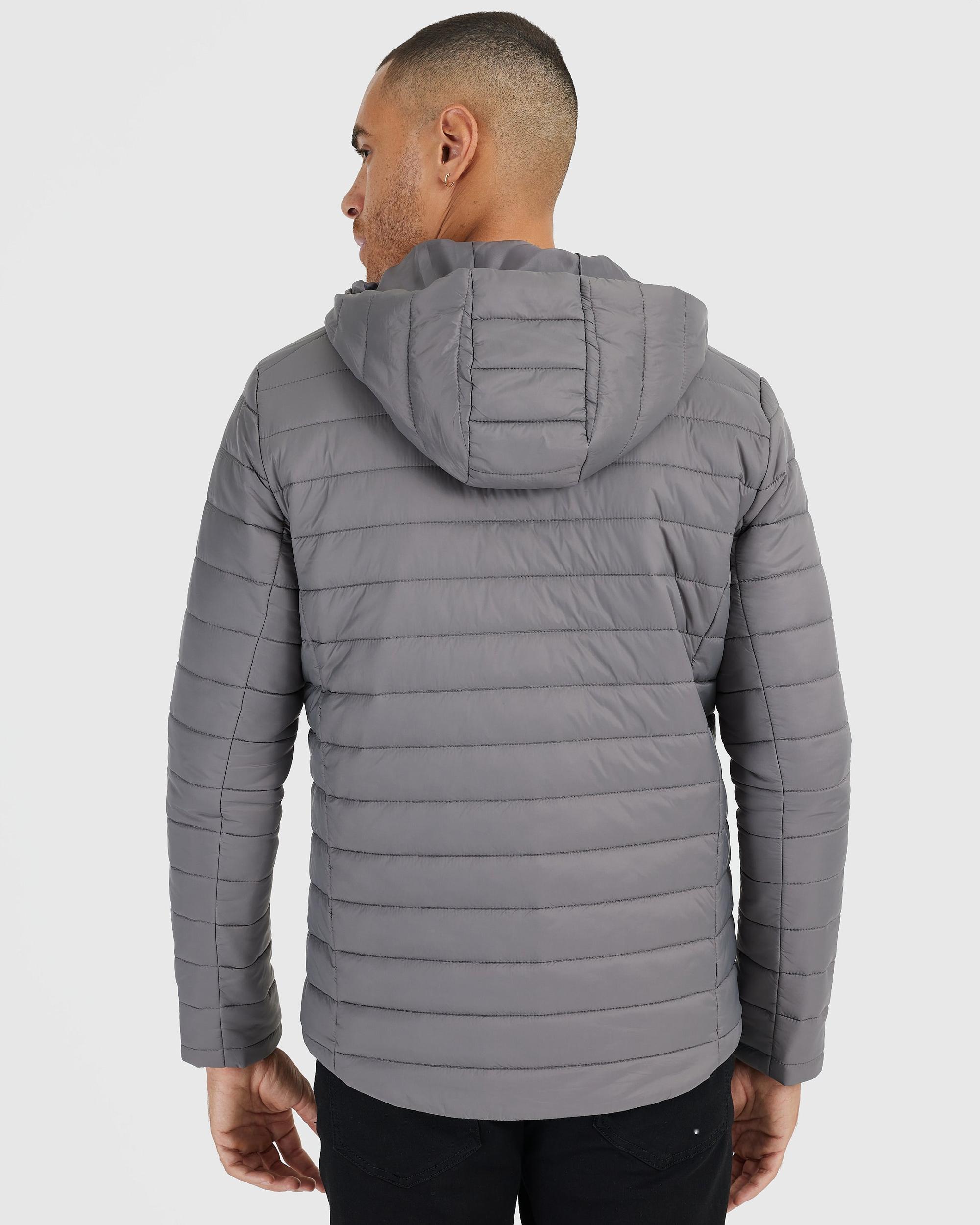 Gunmetal Hooded Puffer Jacket Product Image
