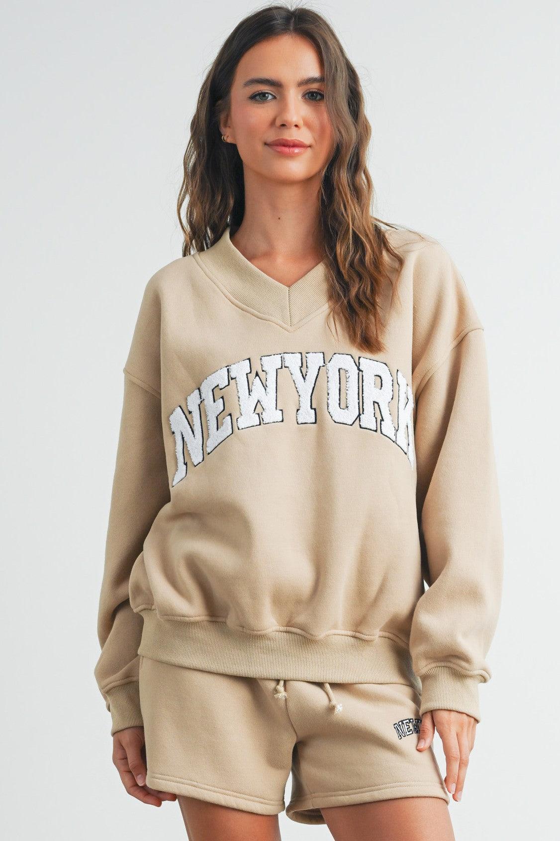 New York V Neck Sweatshirt Product Image