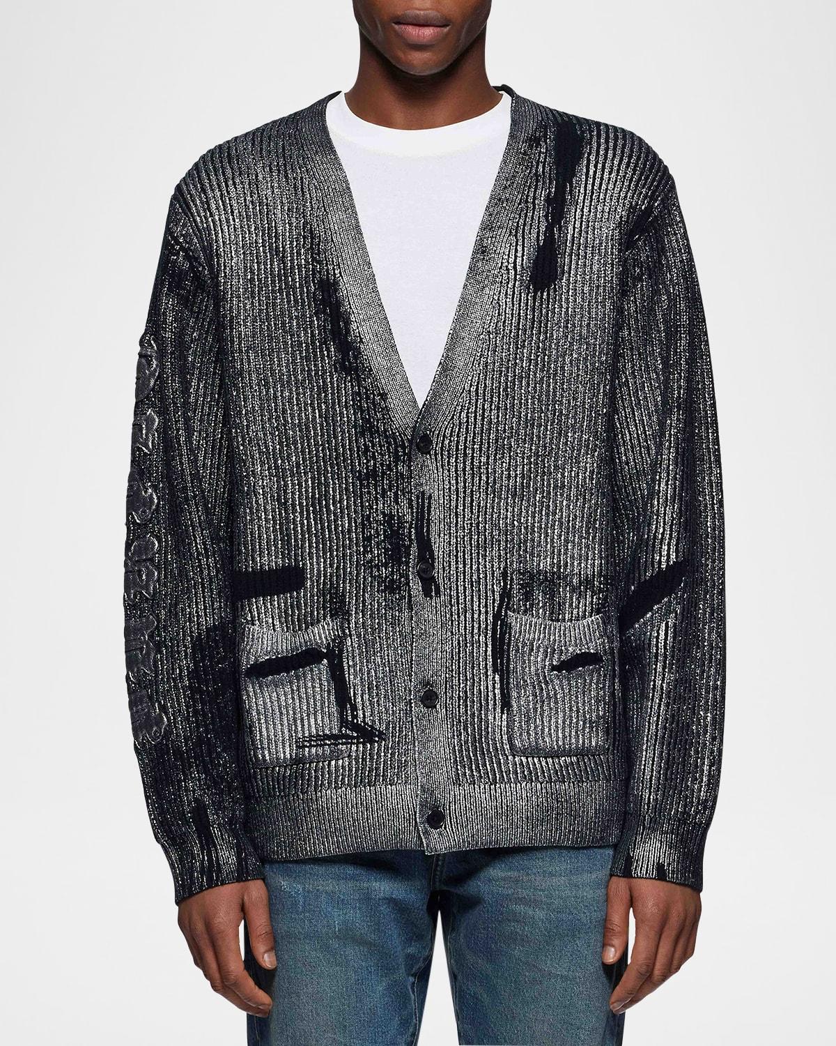 Men's Foiled Wool Cardigan Product Image