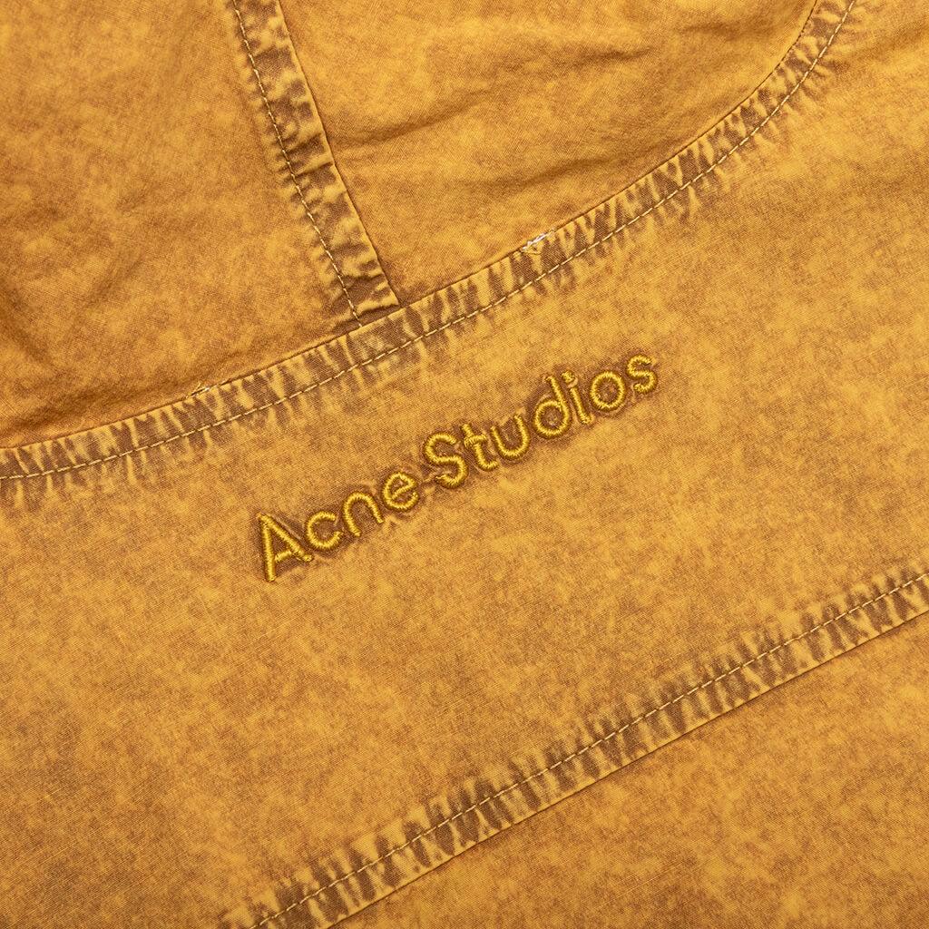 Garment Dyed Hooded Button Up Shirt Fn-Mn-Shir000861 - Yellow/Brown Male Product Image