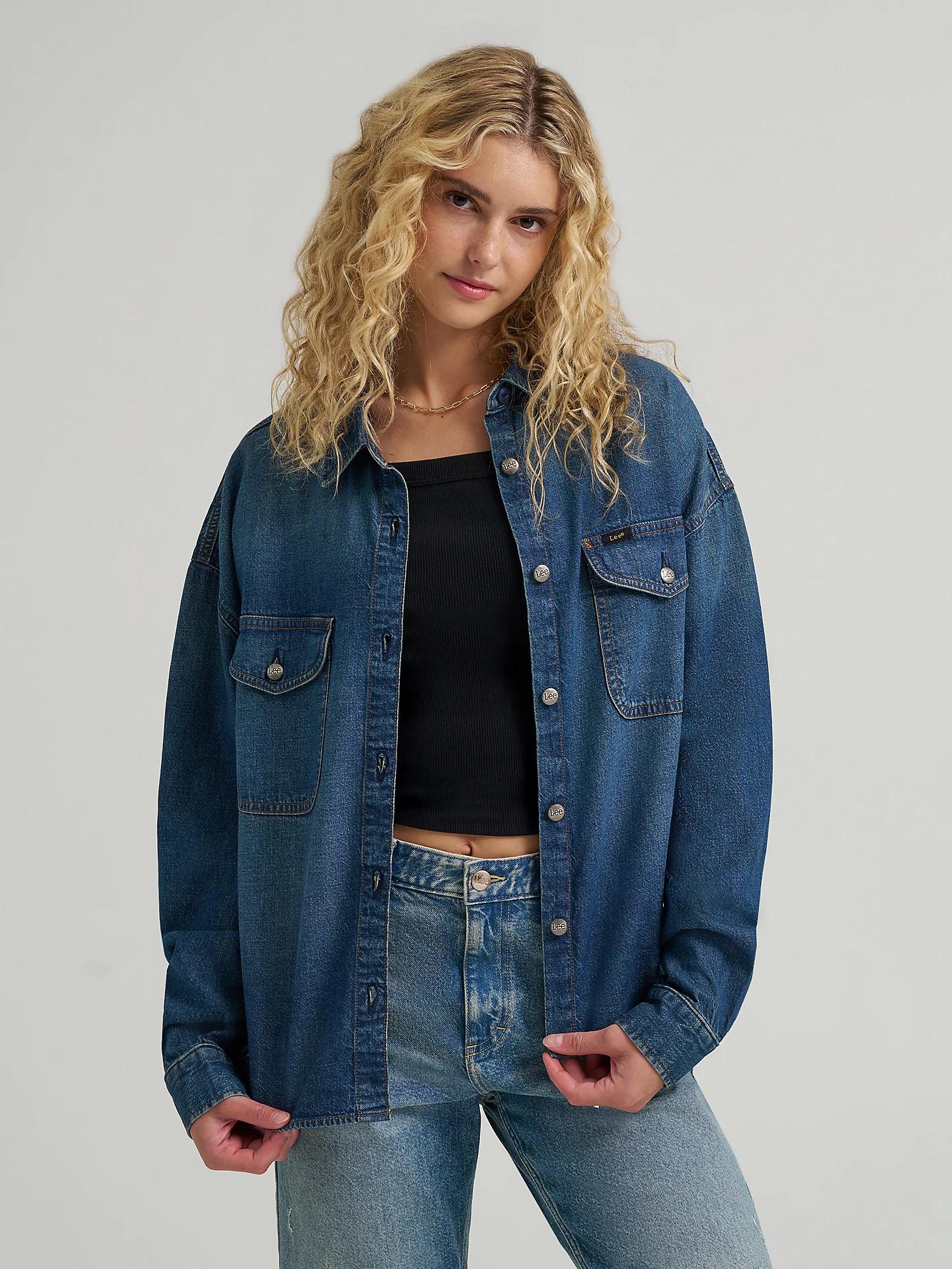 Women's Swing Back Denim Button Down Shirt | Women's Tops & Tees | Lee® Product Image