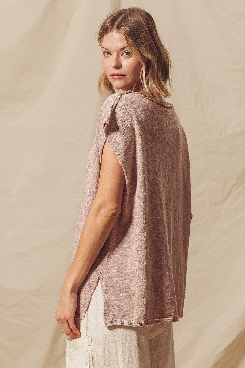 OVERSIZED TOP WITH SIDE SLITS Product Image