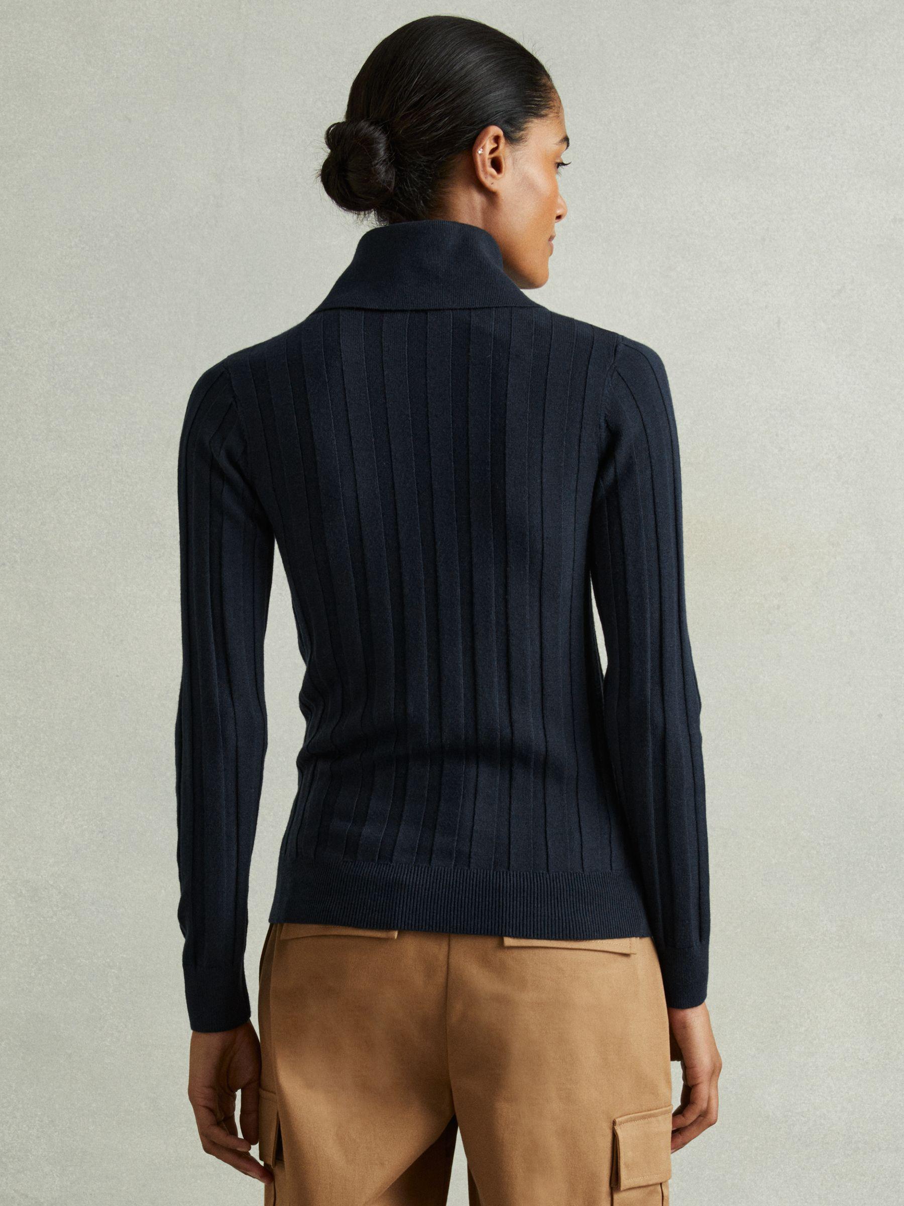 Ribbed Collared Top in Teal Product Image