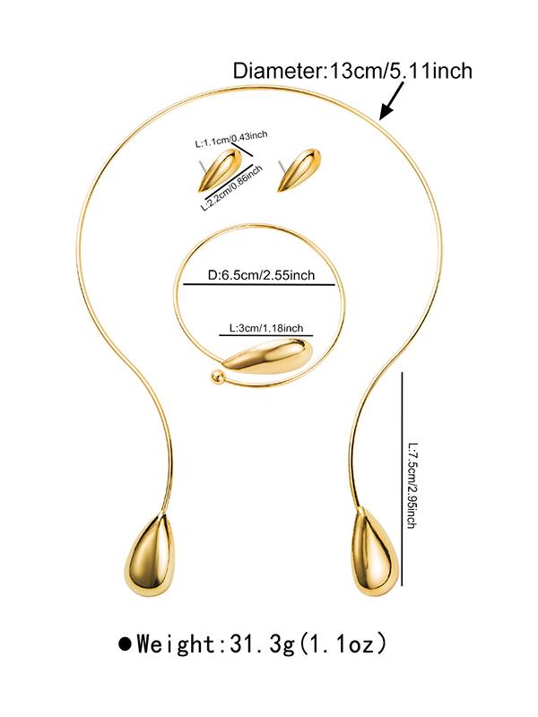 4 Pcs Geometric Bracelet Accessories + Drop Earrings + Necklaces Accessories Product Image