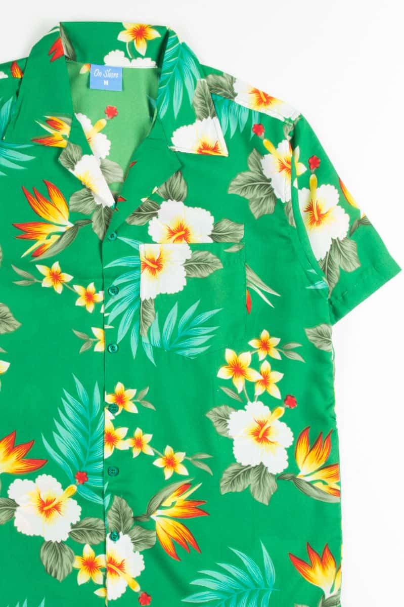 Green Hibiscus Floral Hawaiian Shirt Product Image