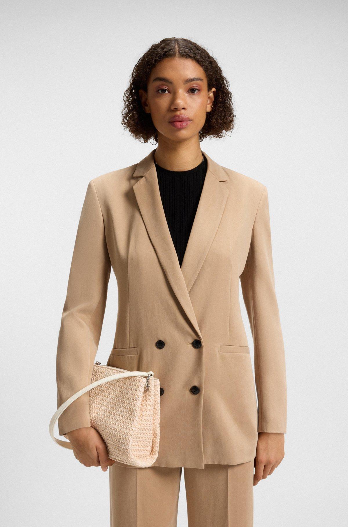 Raffia-effect shoulder bag with logo-hardware strap Product Image