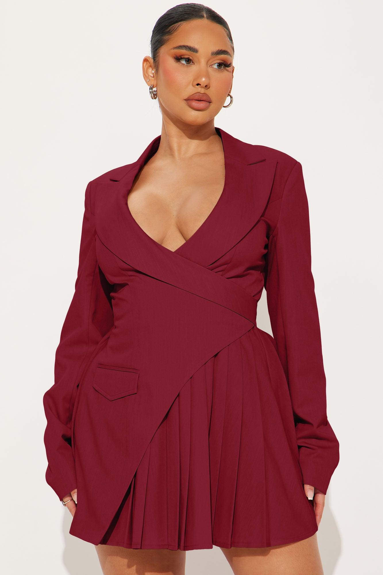 Delani Mini Blazer Dress - Red Female Product Image