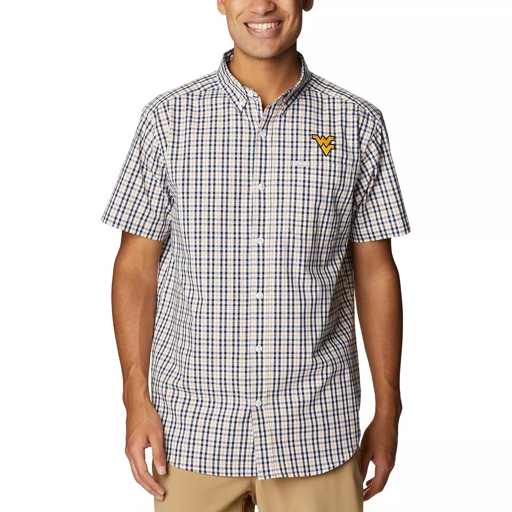 Men's Columbia Navy West Virginia Mountaineers Rapid Rivers Logo Button-Down Shirt, Size: Small, Blue Product Image