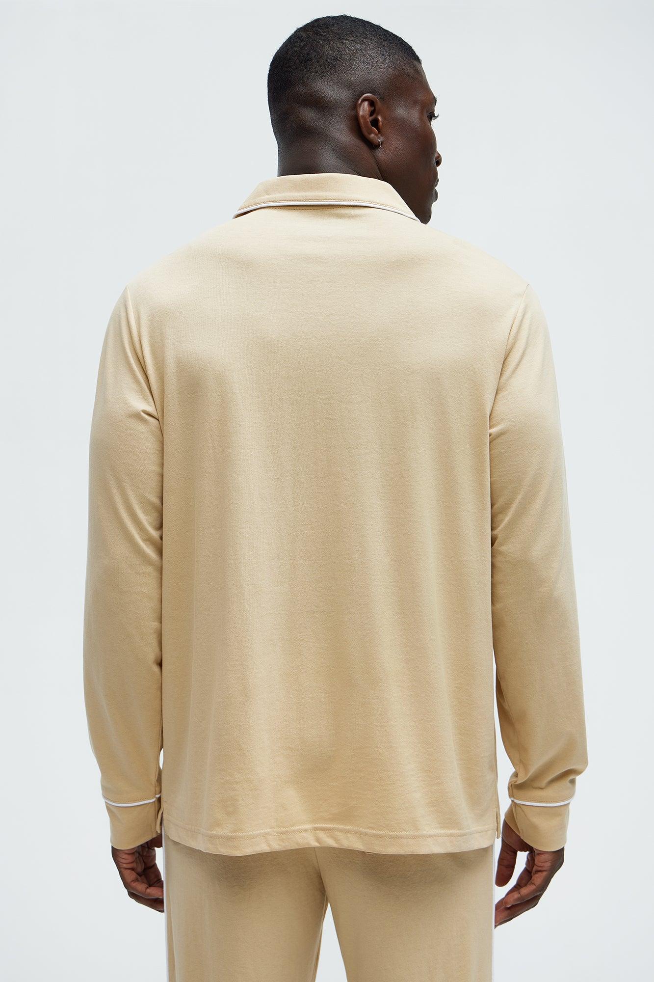 Modern Relaxed Pajama Long Sleeve - Khaki Product Image