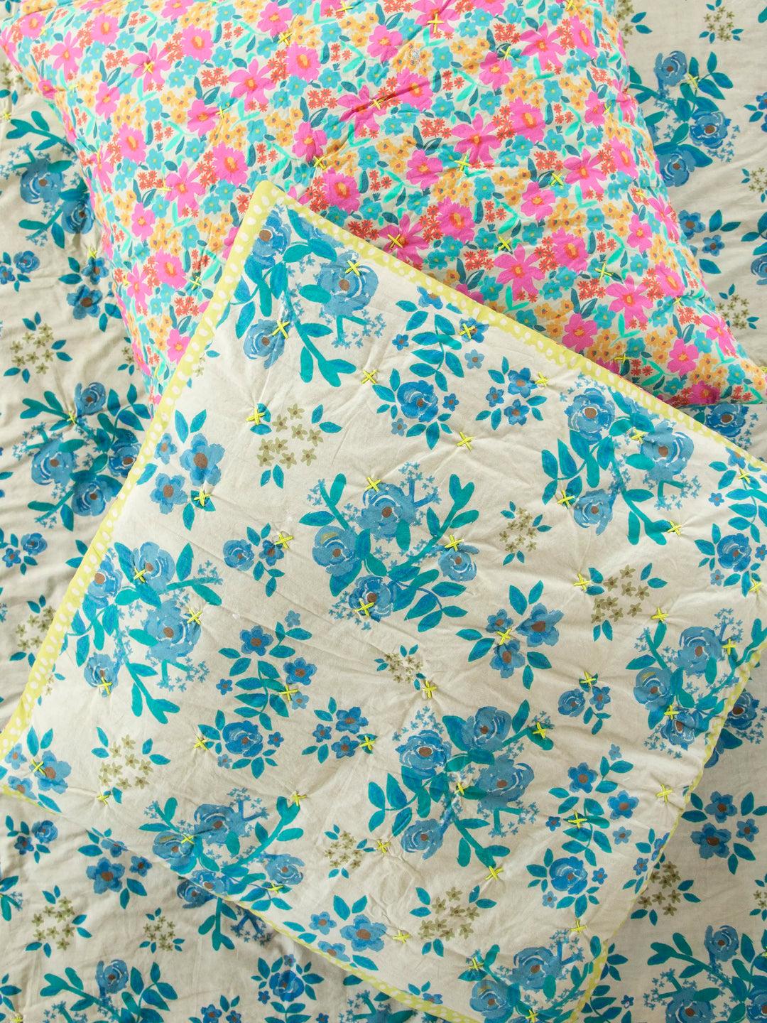 Bungalow Reversible Cotton Quilt - Boho Blooms Patchwork Product Image