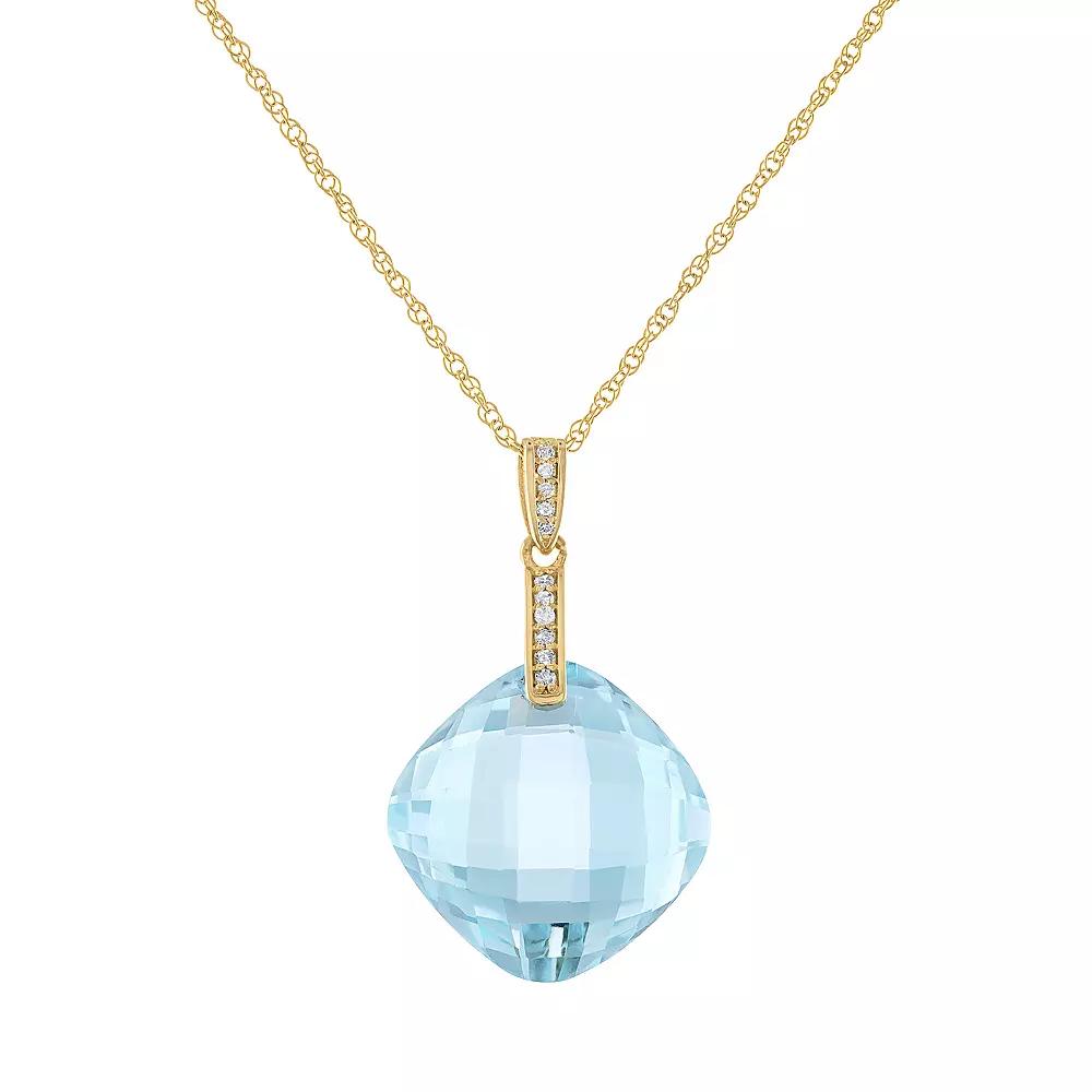 Tiara 14k Gold Gemstone & Diamond Accent Pendant Necklace, Women's,  Product Image