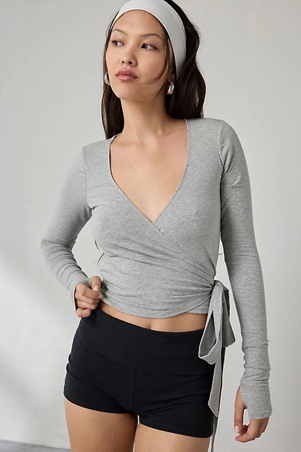 Out From Under Bec Long Sleeve Ballet Wrap Top Womens at Urban Outfitters Product Image
