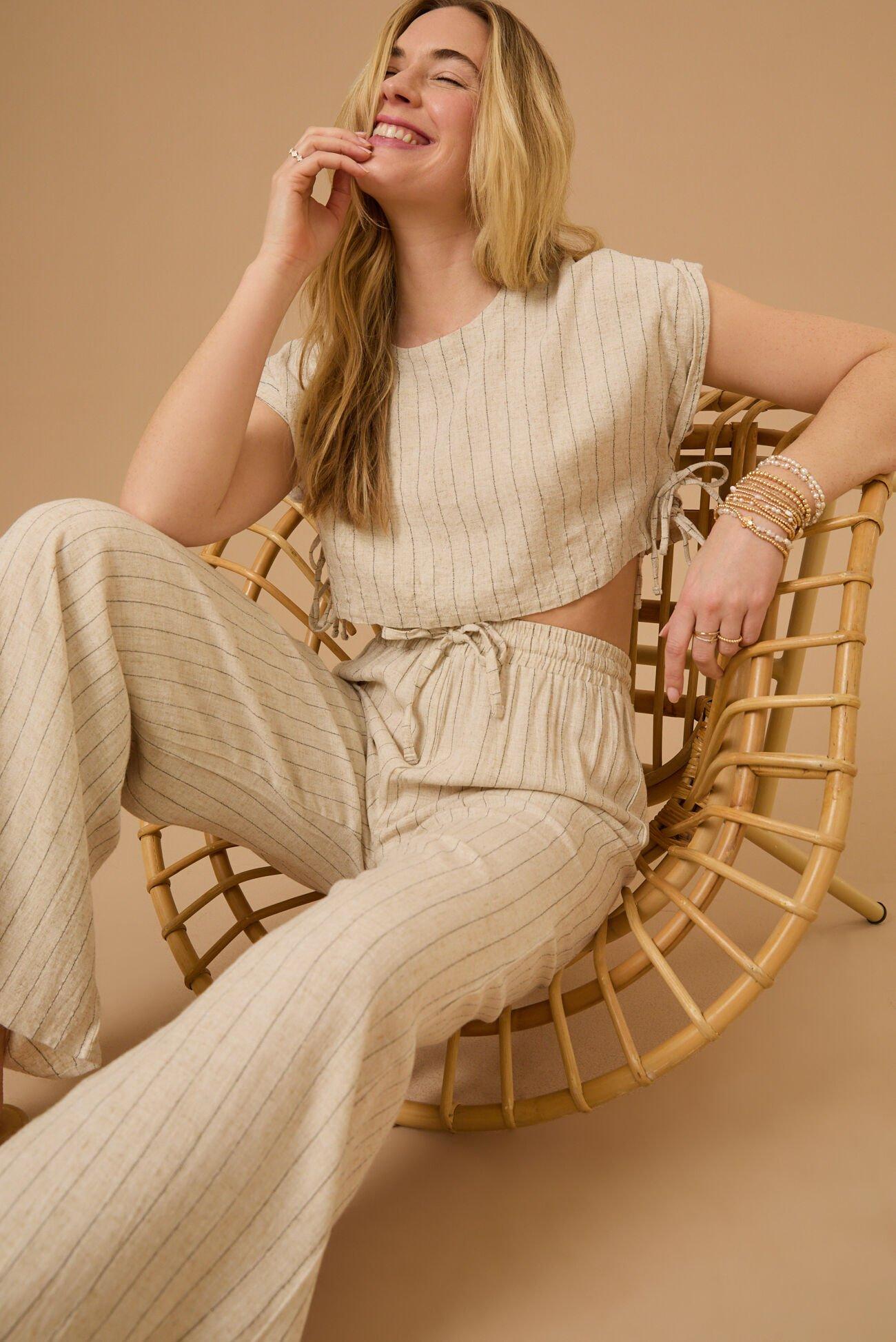 Hollis Striped Linen Top Product Image