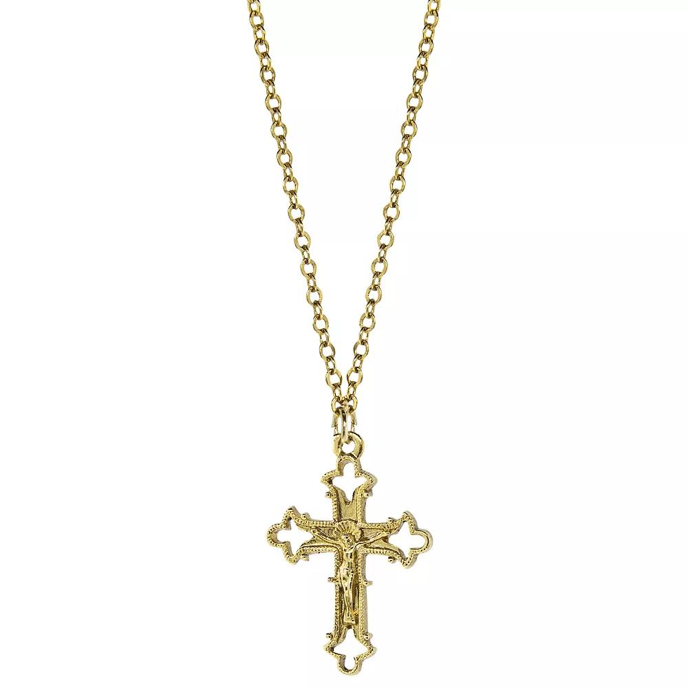 Symbols of Faith Crucifix Pendant Necklace, Womens, Gold Tone Product Image