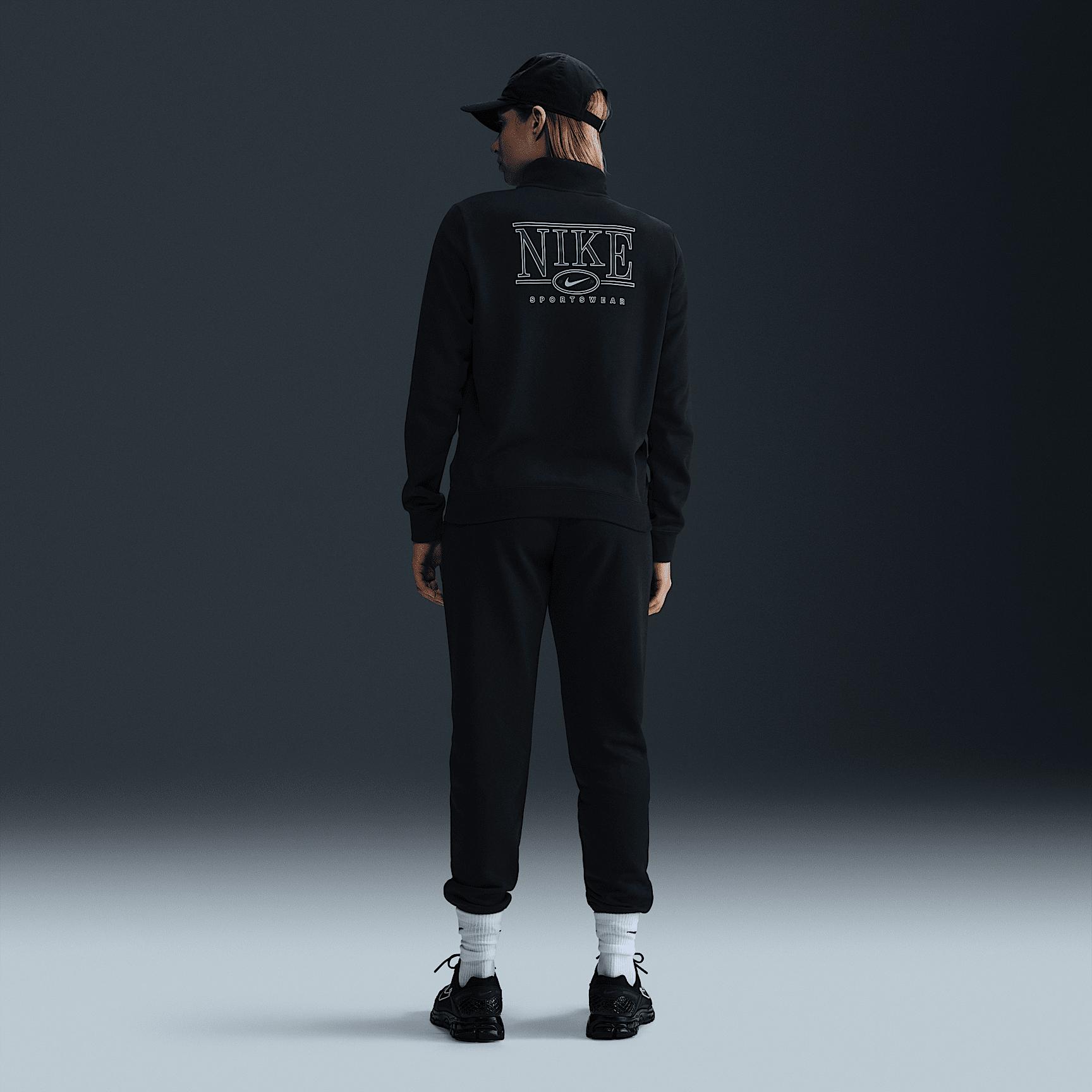 Womens Nike Sportswear Club Fleece Mock-Neck 1/2-Zip Graphic Top | HJ0985-010 Product Image