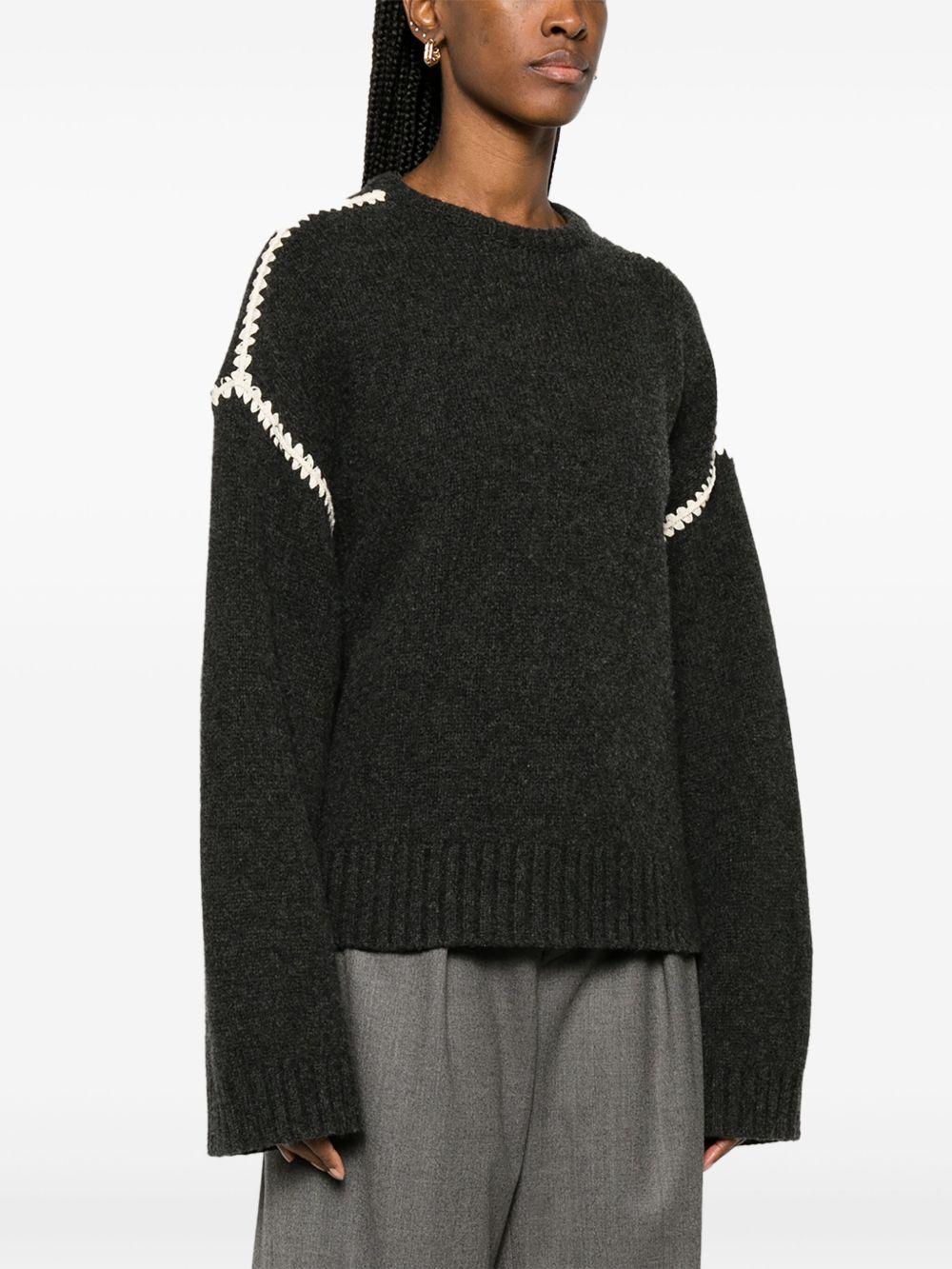 embroidered wool jumper Product Image