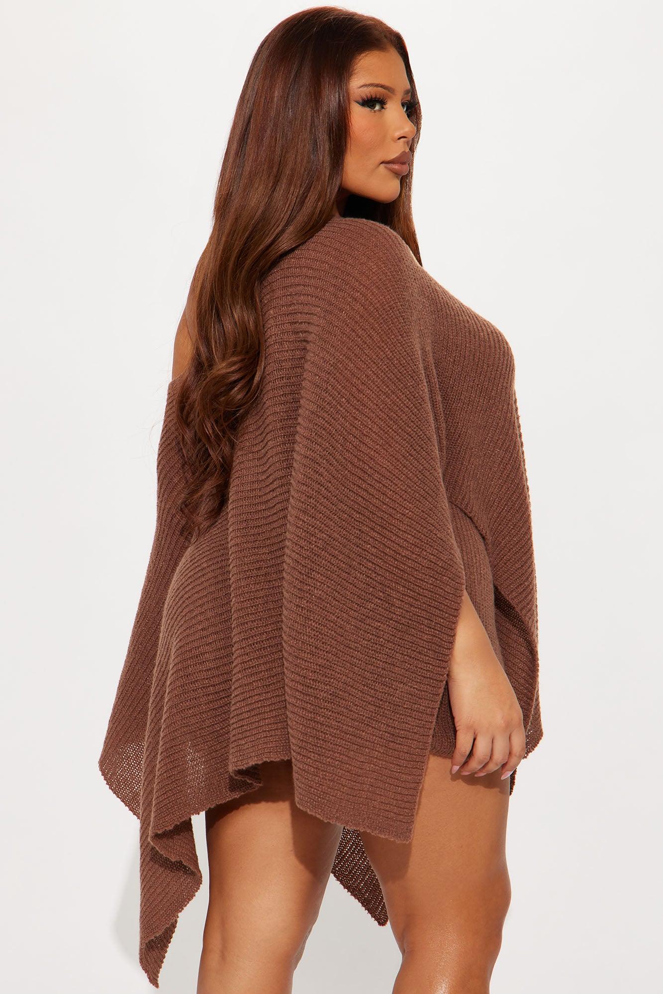 Always A Vibe Sweater Short Set - Brown Product Image