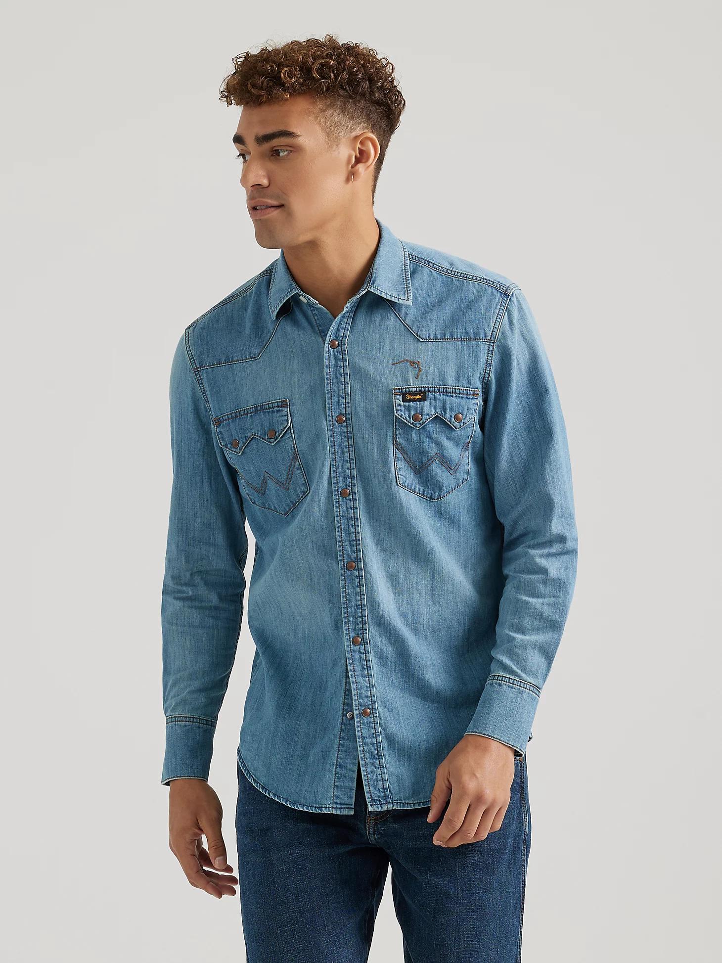 Wrangler x Buffalo Trace™ Men's Revival Shirt in Indigo Product Image