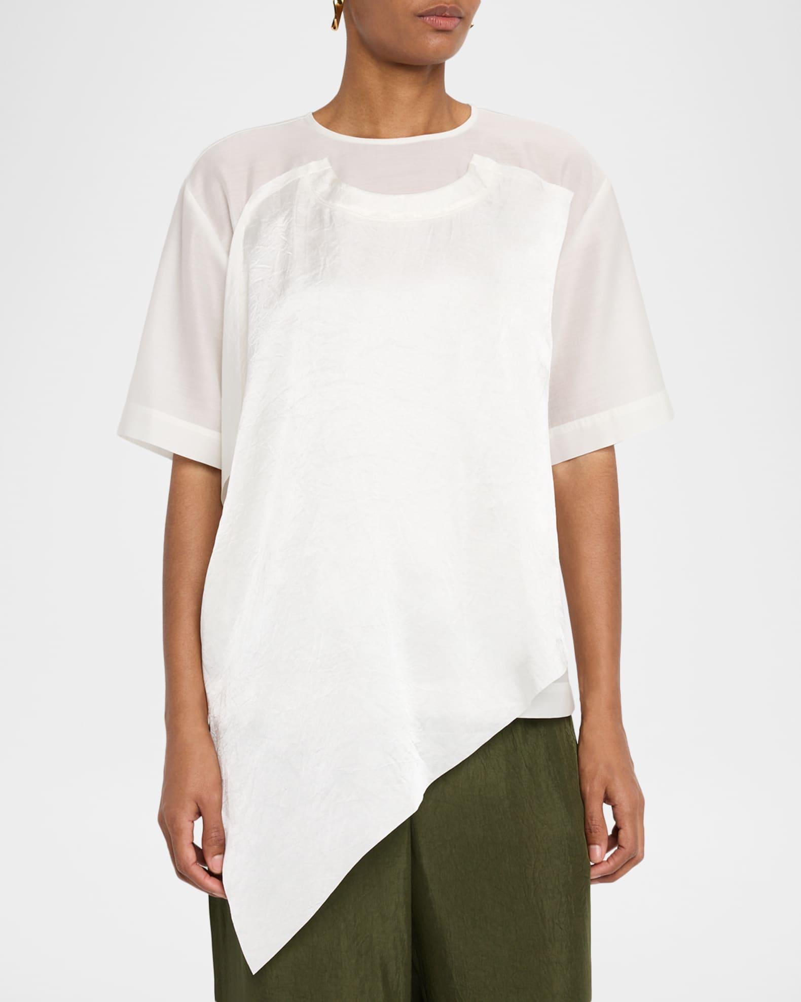 Shantung And Crinkled Satin T-Shirt Product Image