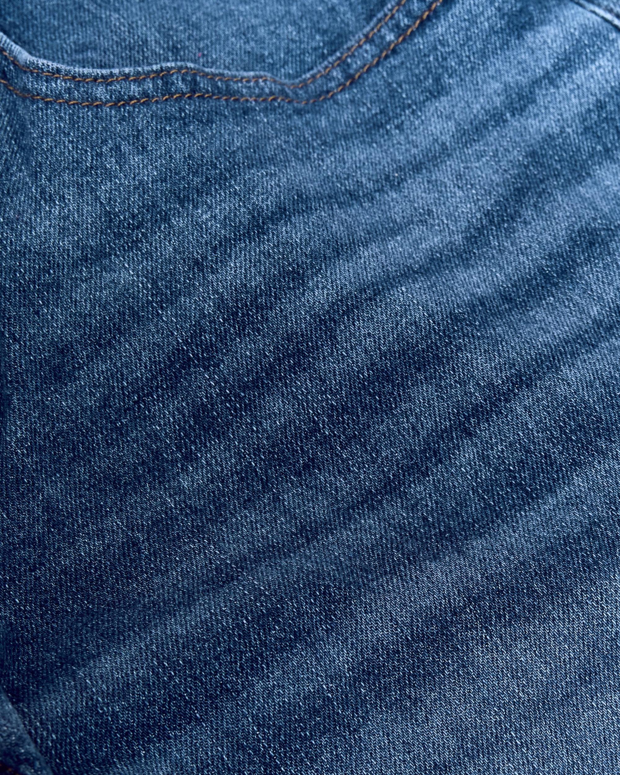 Medium Indigo Wash Straight Authentic Denim Jeans Product Image