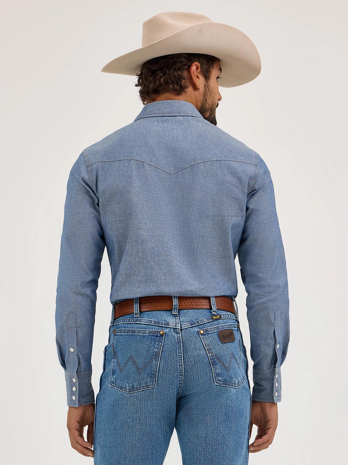 Cowboy Cut® Work Western Rigid Denim Long Sleeve Shirt | Men's SHIRTS | Wrangler® Product Image