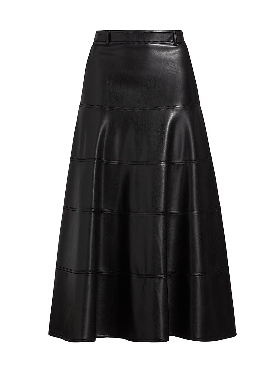 Womens Macey Faux-Leather Midi Skirt Product Image